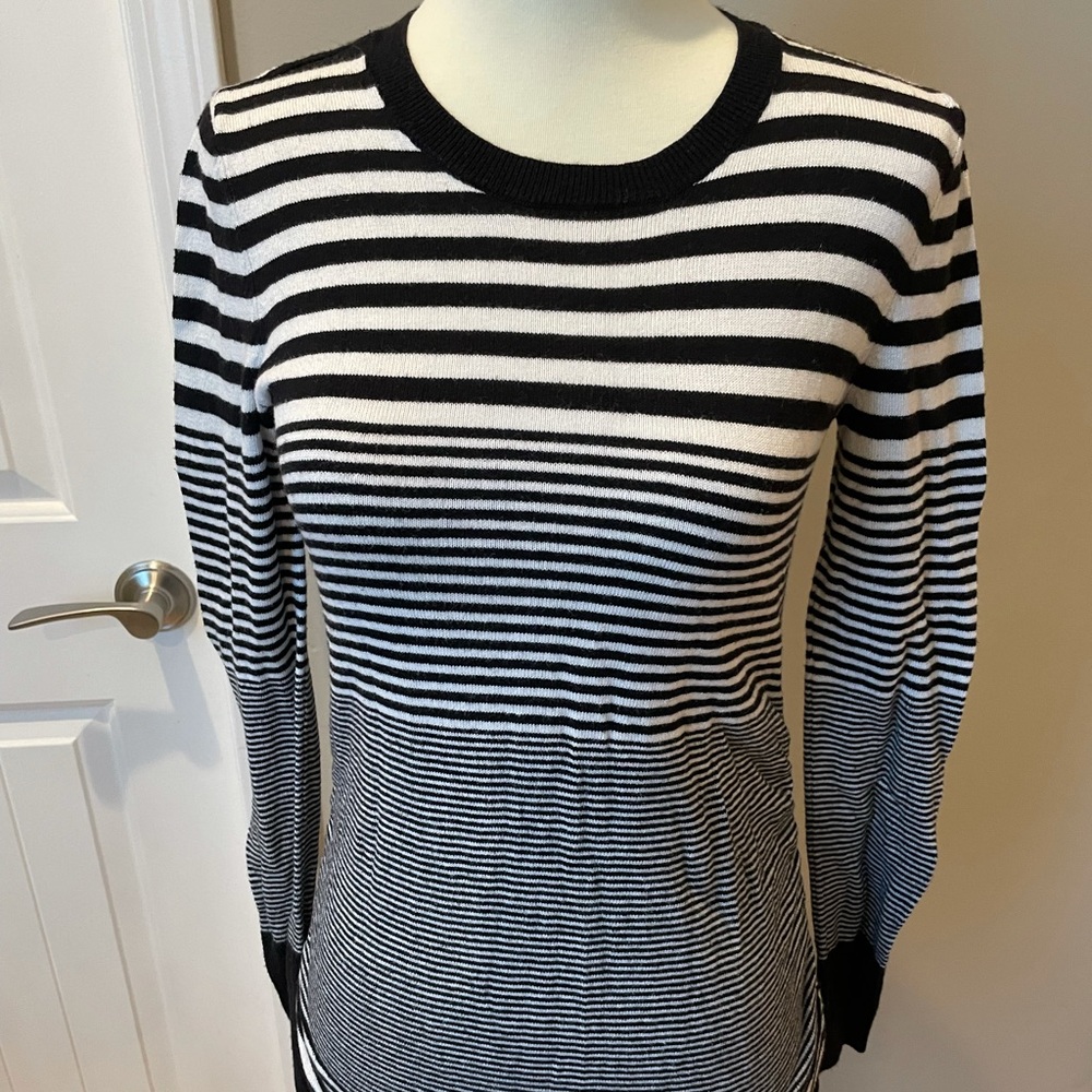 Black and White Striped Motherhood Maternity Sweater